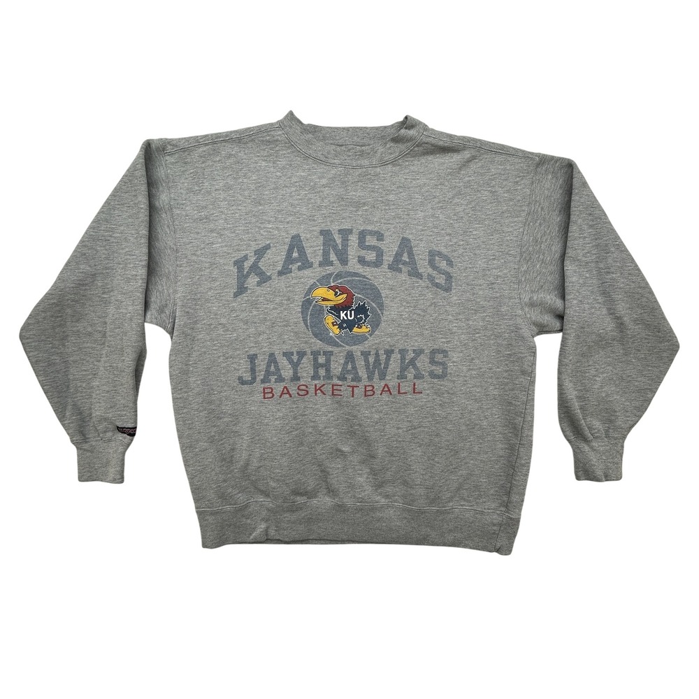 Kansas Jayhawks Basketball Sweatshirt Mens Medium Gray Crewneck‎ JanSport NCAA